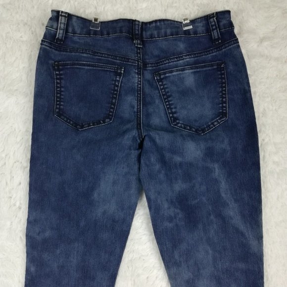 Revolution By Revolt Womens Jeans Skinny Blue Denim Acid Wash Low Rise Juniors 7 - Picture 4 of 12